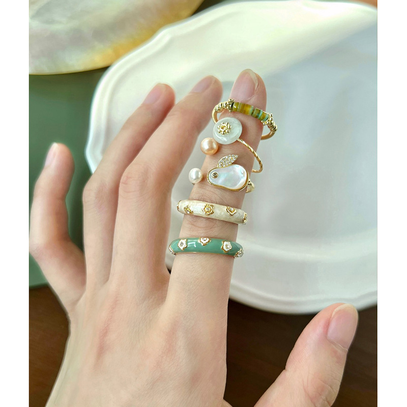 New Chinese-style rabbit oil-dripping open ring, niche and unique index finger ring, fashionable and versatile, high-end ring wholesale for women pic 3