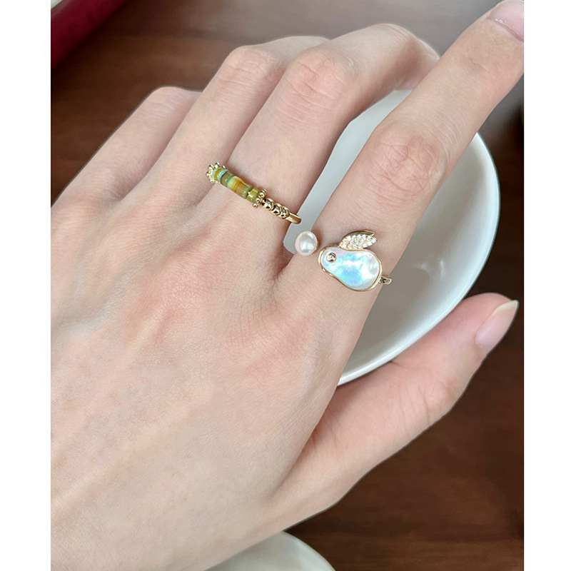 New Chinese-style rabbit oil-dripping open ring, niche and unique index finger ring, fashionable and versatile, high-end ring wholesale for women pic 16