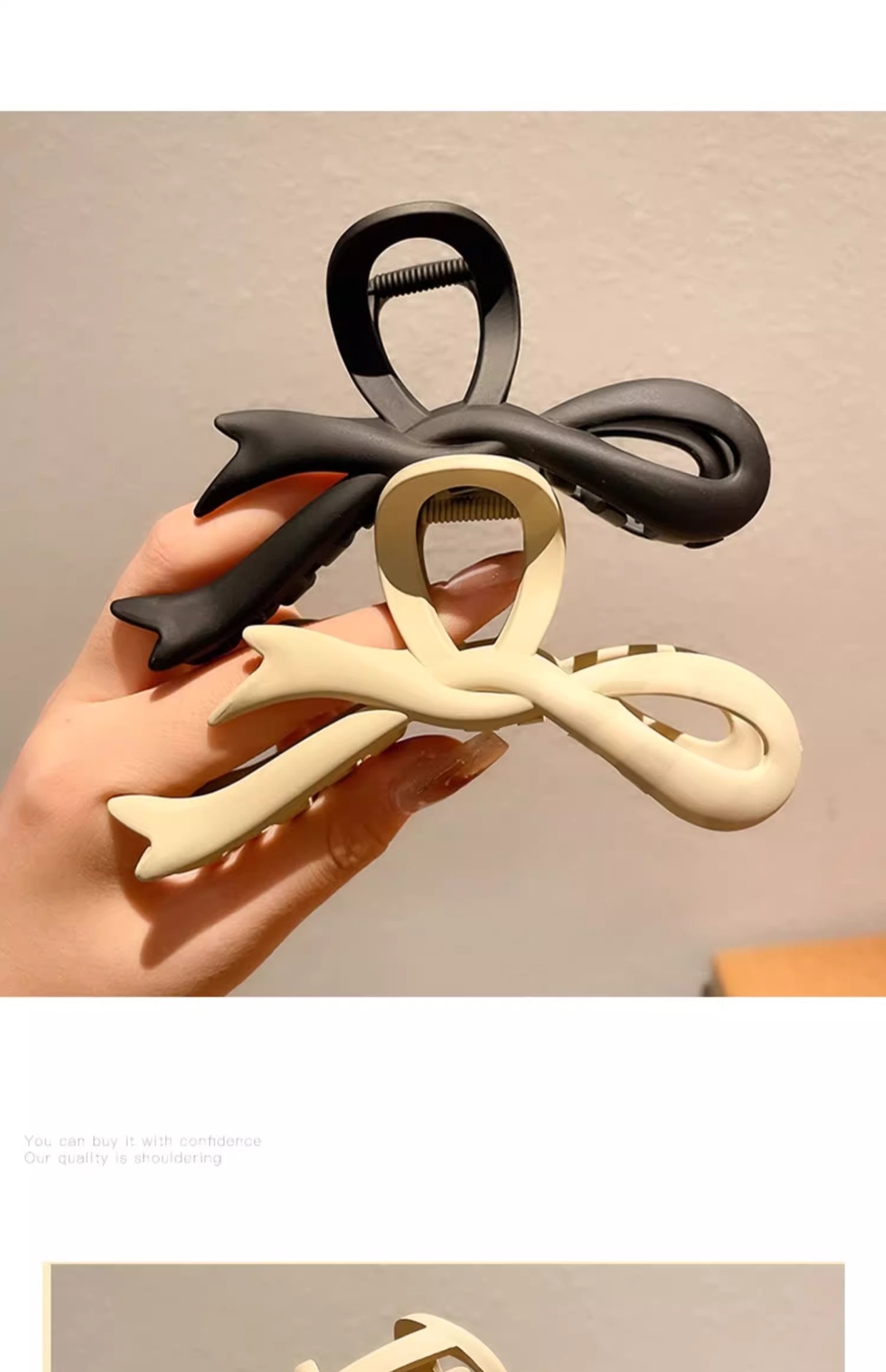 蝴蝶结简约发夹大号盘发抓夹女后脑勺头发夹子气质鲨鱼夹发抓韩式详情17