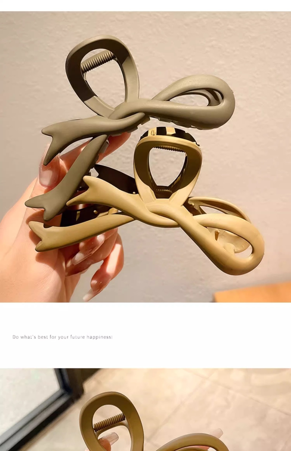 蝴蝶结简约发夹大号盘发抓夹女后脑勺头发夹子气质鲨鱼夹发抓韩式详情19