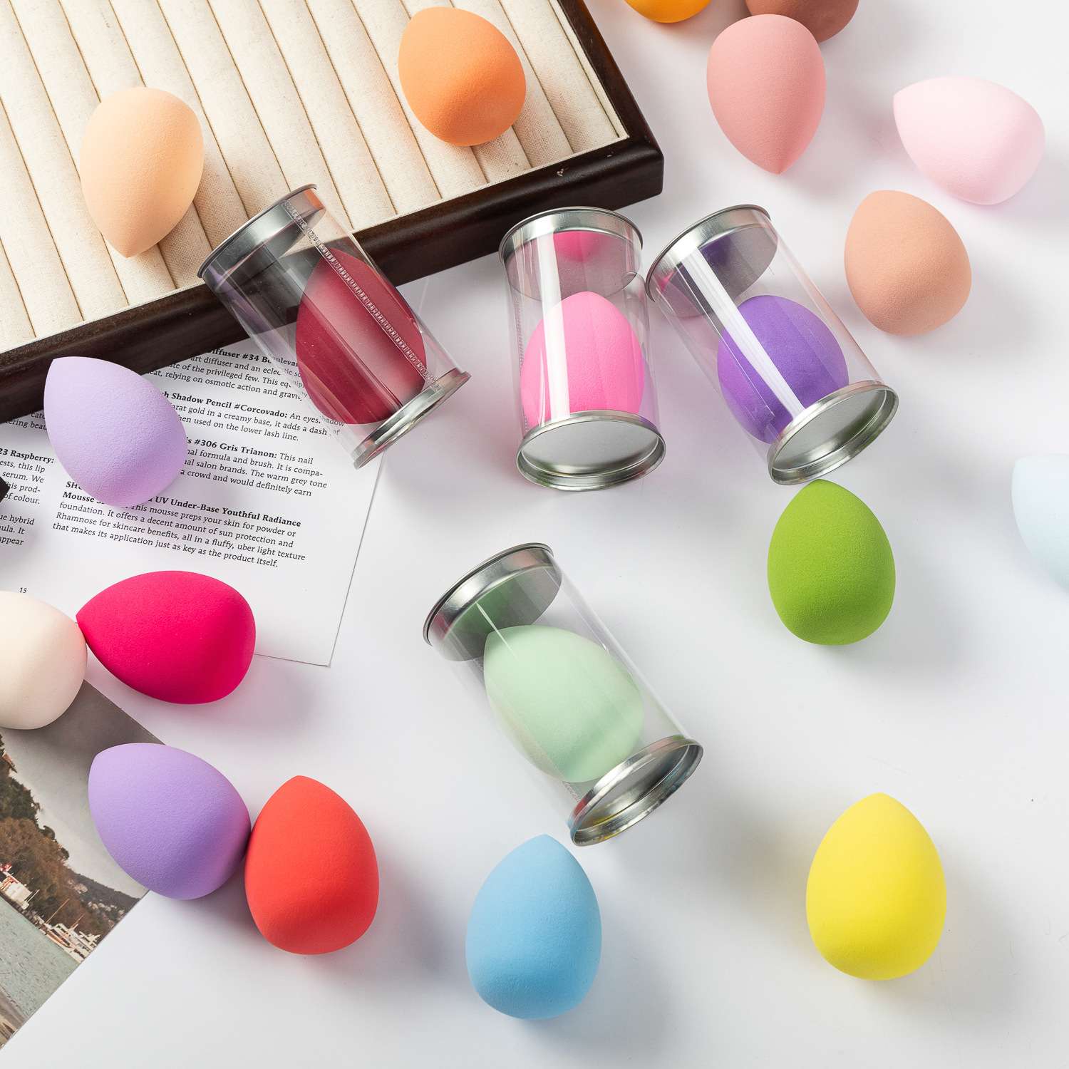 Tinplate box beauty egg sponge powder puff, makeup special makeup foundation, BB cream, dry and wet dual-purpose makeup egg pic 2