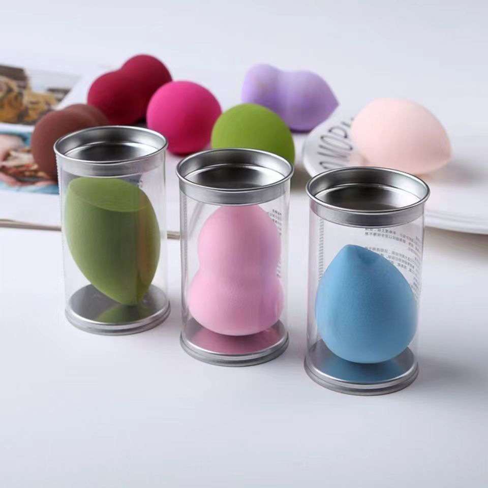 Tinplate box beauty egg sponge powder puff, makeup special makeup foundation, BB cream, dry and wet dual-purpose makeup egg pic 1