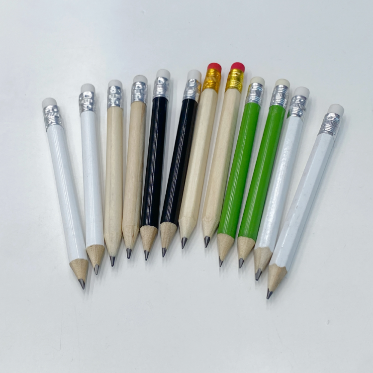 Cross-border factory wholesale golf short pencils, student and children practice writing pencils, eraser pencils, customized foreign trade full figure