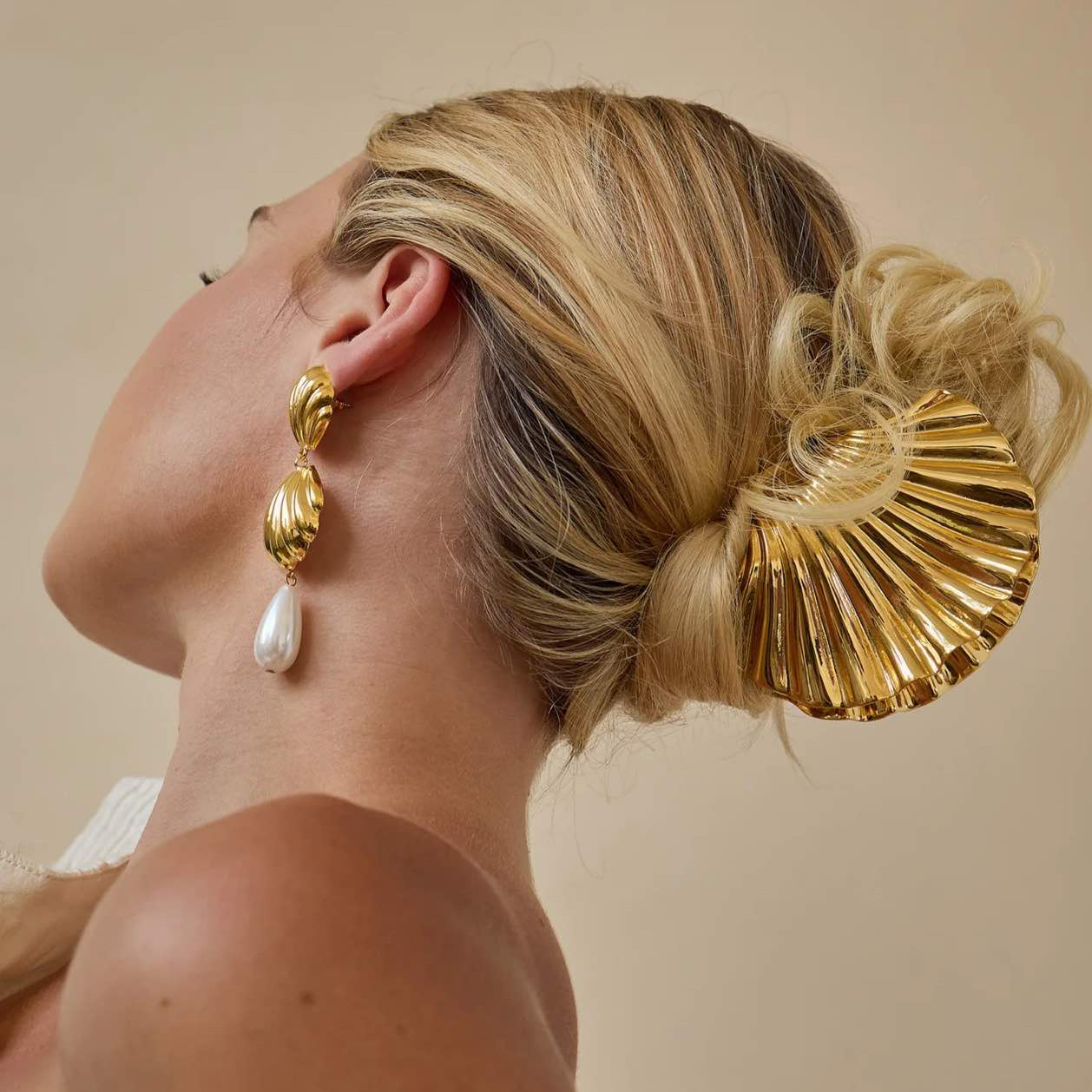 欧美跨境头饰批发大号贝壳发夹合金抓夹ins发抓