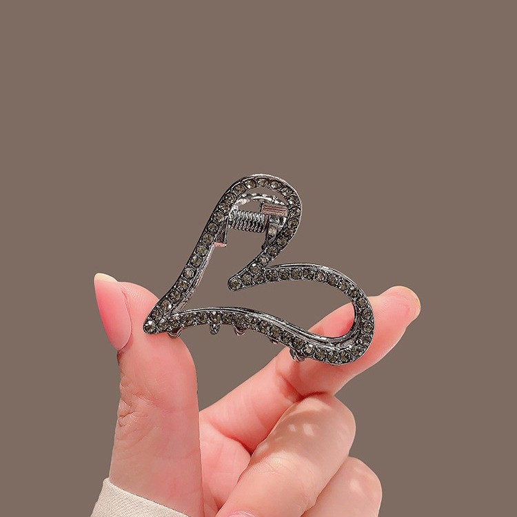 韩国ins风爱心兔耳朵小号珍珠镶钻高马尾抓夹鲨鱼夹详情6