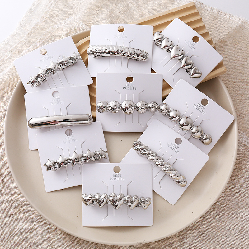 现货新款合金发夹欧美风弹簧夹厂家批发hairclip