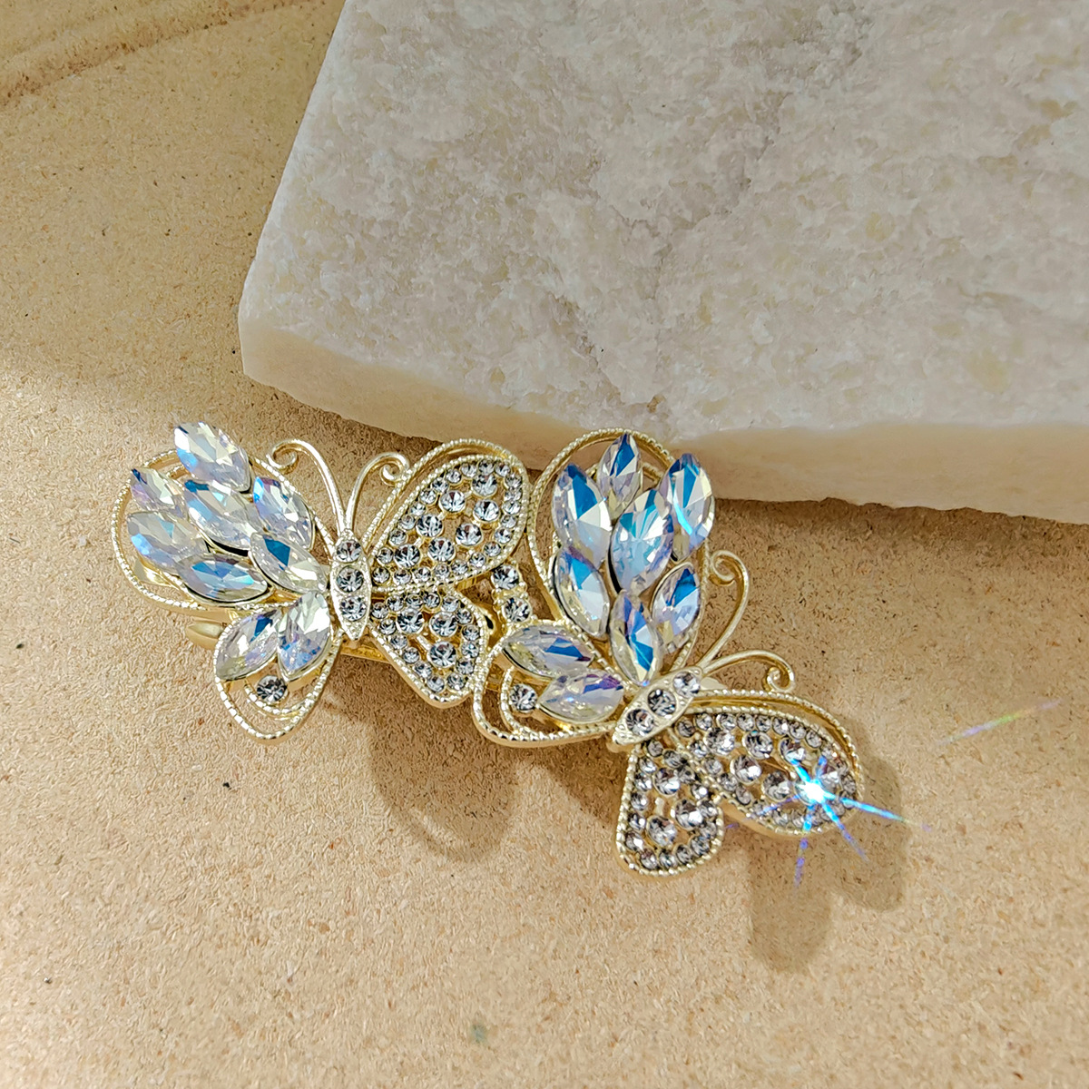 发夹蝴蝶抓夹发卡半扎夹水钻发饰盘发合金头饰详情2