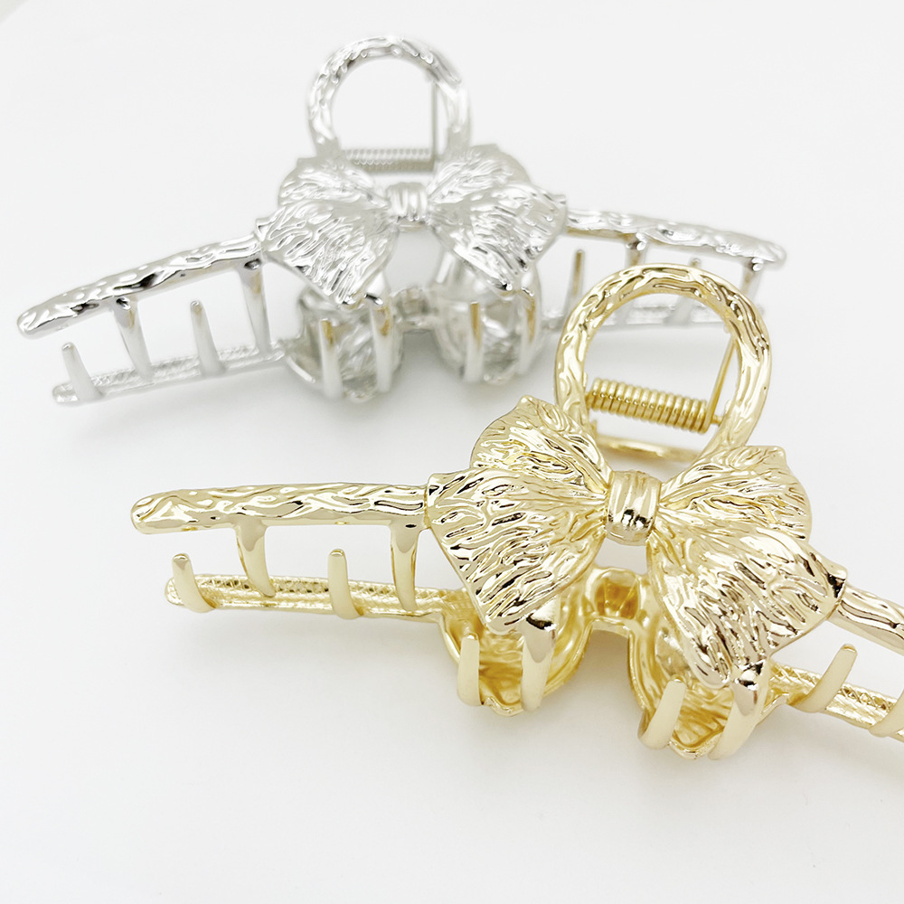 欧美风大号抓夹盘发合金鲨鱼夹女蝴蝶结发夹义乌工厂