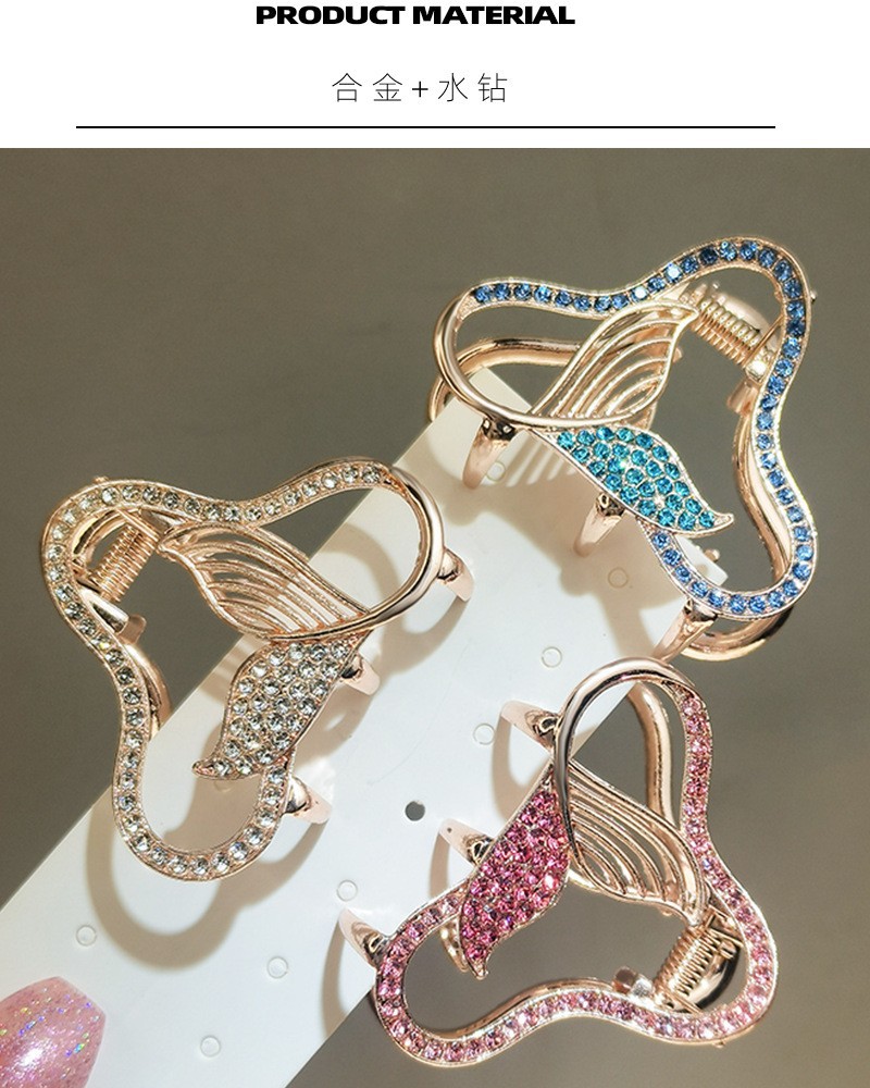 韩国ins风爱心兔耳朵小号珍珠镶钻高马尾抓夹鲨鱼夹详情3