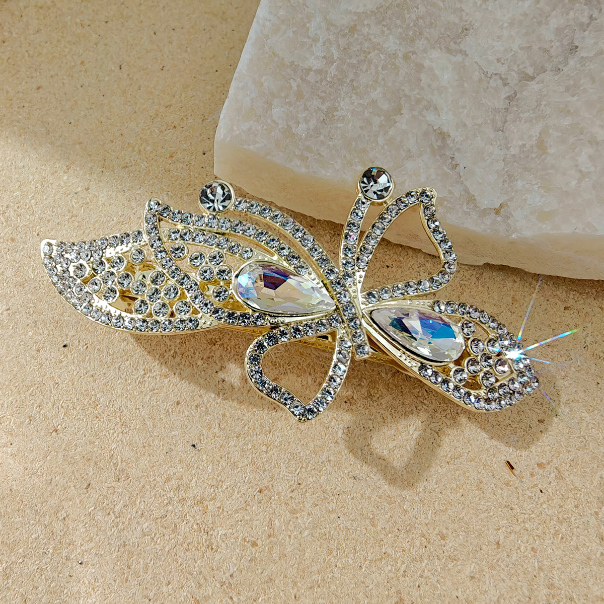 发夹蝴蝶抓夹发卡半扎夹水钻发饰盘发合金头饰详情3