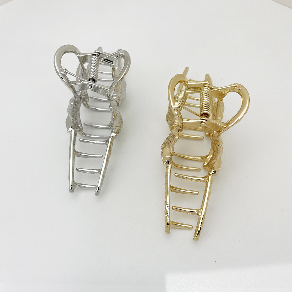 欧美风大号抓夹盘发合金鲨鱼夹女蝴蝶结发夹义乌工厂详情3