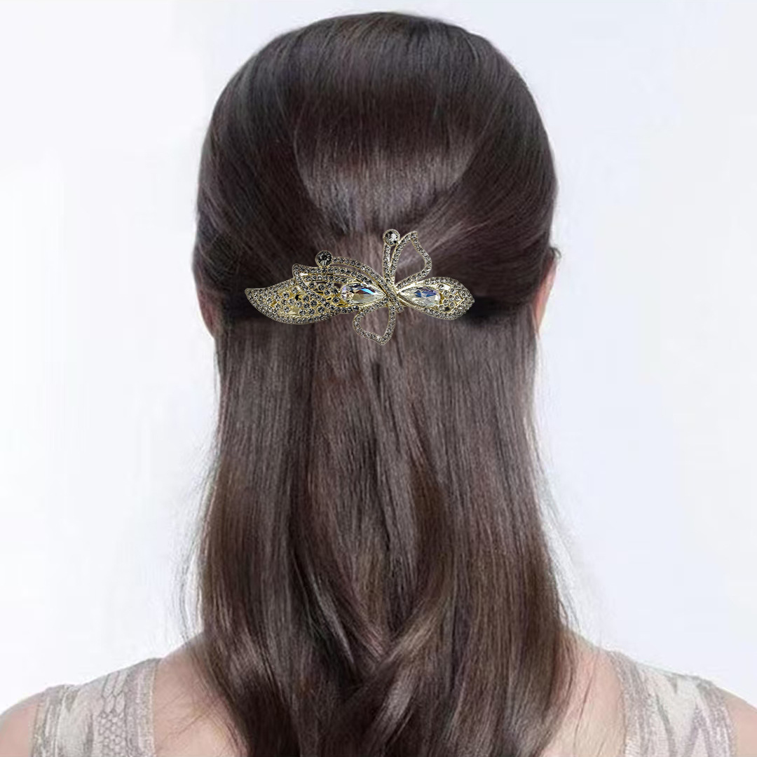 发夹蝴蝶抓夹发卡半扎夹水钻发饰盘发合金头饰