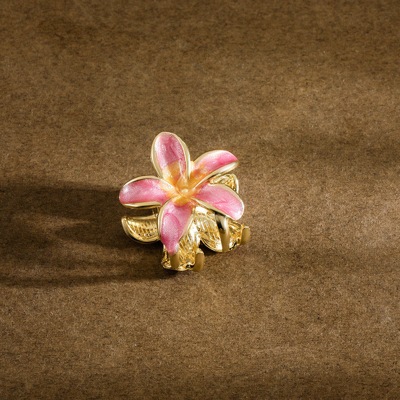 明星同款渐变色emijay鸡蛋花小清新花朵女抓夹发夹大号鲨鱼夹发饰详情10