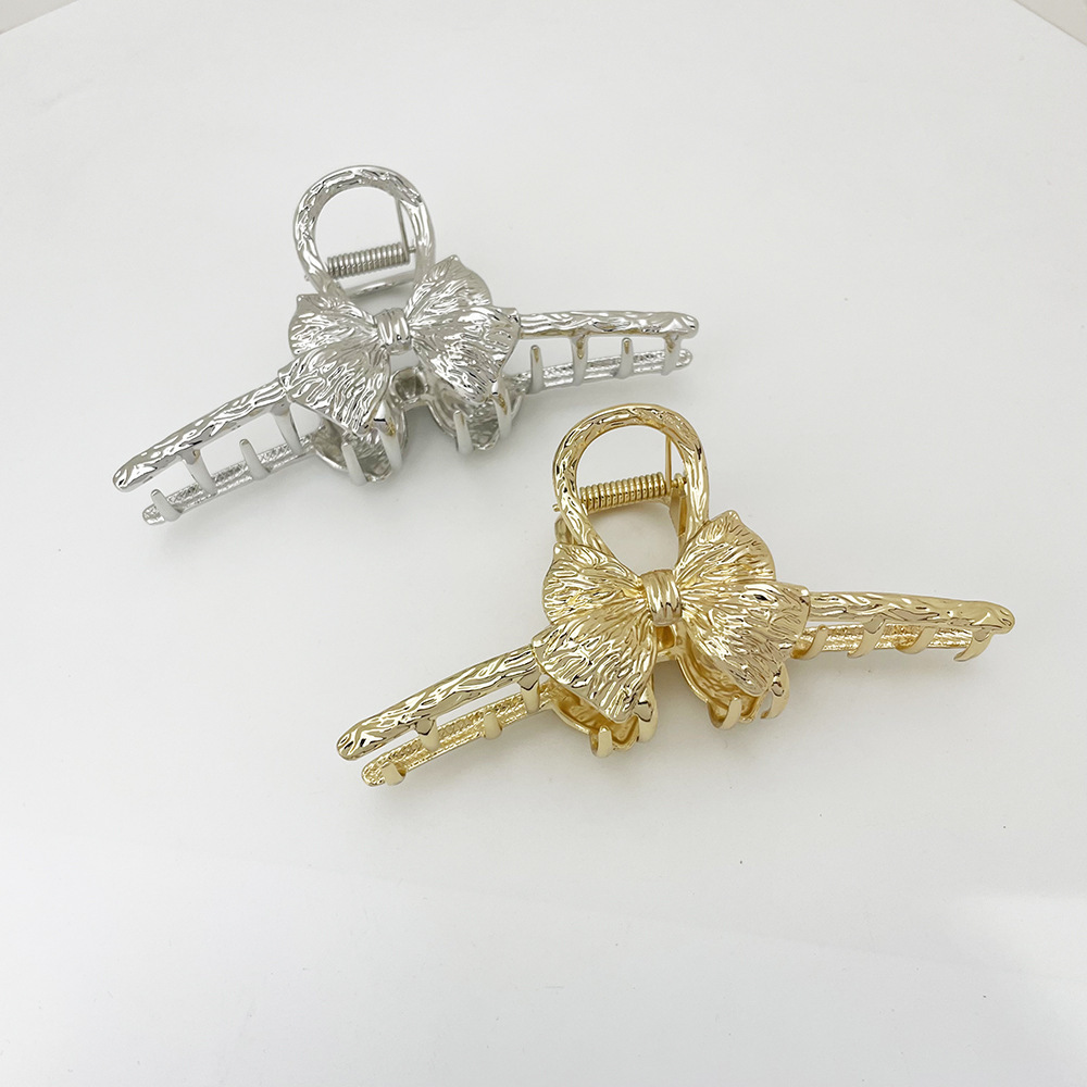 欧美风大号抓夹盘发合金鲨鱼夹女蝴蝶结发夹义乌工厂详情1