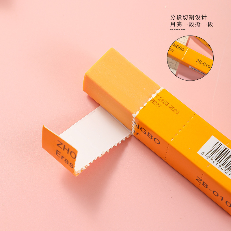 Student long colored erasers for writing, clean erasers for exams, wholesale of student and children's learning supplies, erasers, stationery for primary school students Application Scenario