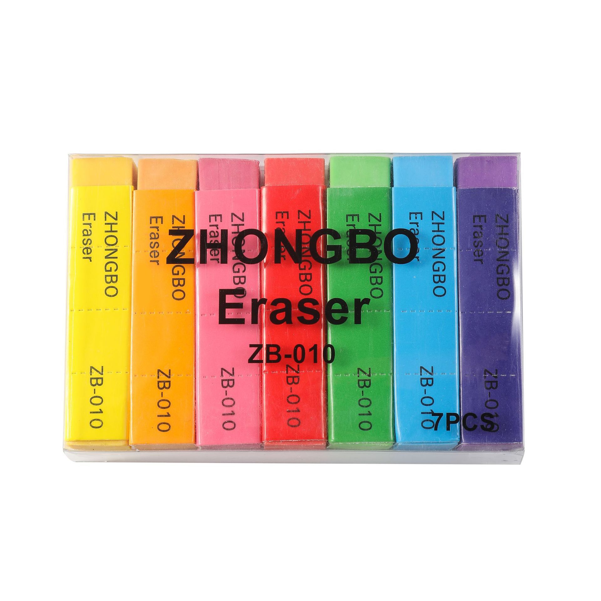 Student long colored erasers for writing, clean erasers for exams, wholesale of student and children's learning supplies, erasers, stationery for primary school students full figure