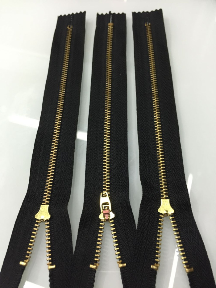 No. 3 zipper metal zipper jeans zipper brass copper head double lock sand-washable zipper pic 1