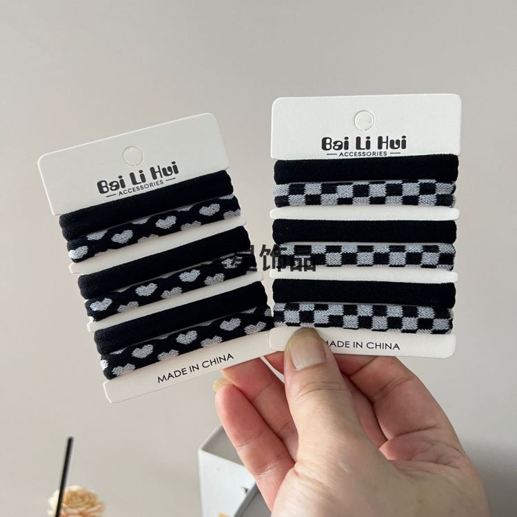 6 or 8 soft and non-damaging hair bands, women's hair bun towel band, high-elasticity ponytail hair tie hair band Item Picture