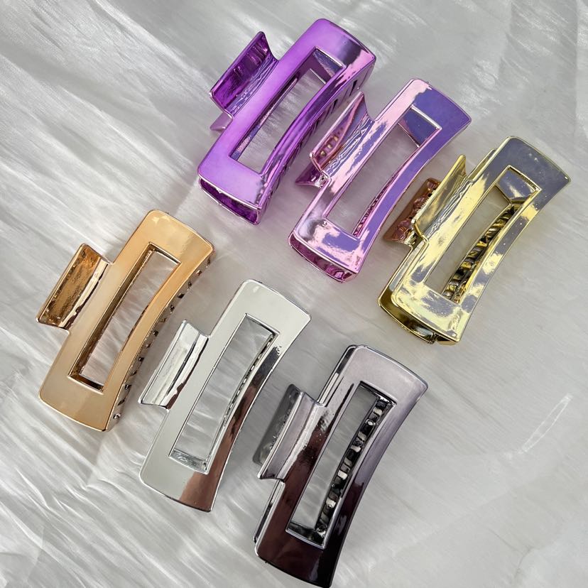 UV电镀简约高级感发夹抓夹女大号鲨鱼夹新款高端高亮发饰头饰品详情4