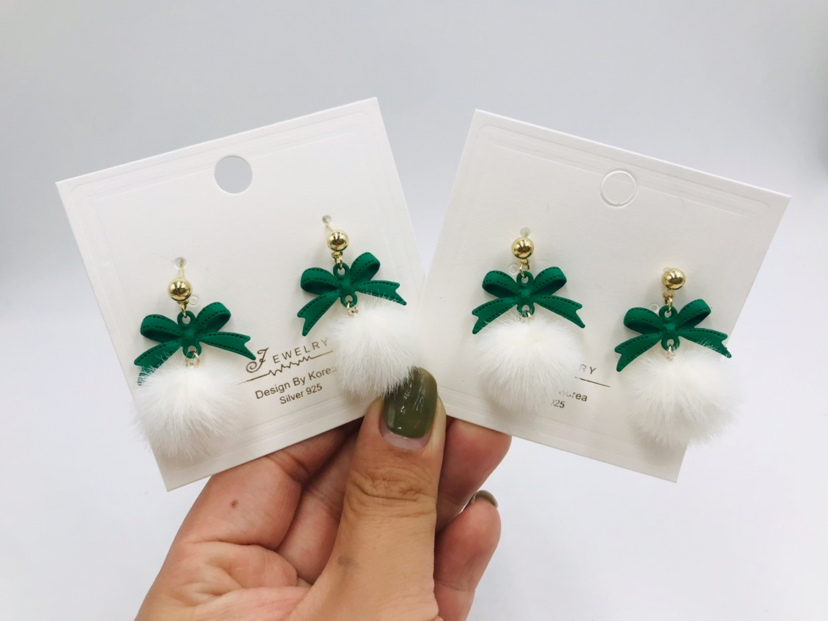 s925银针时尚耳钉耳环小香风毛球吊坠耳针韩版气质耳钉耳饰饰品详情8