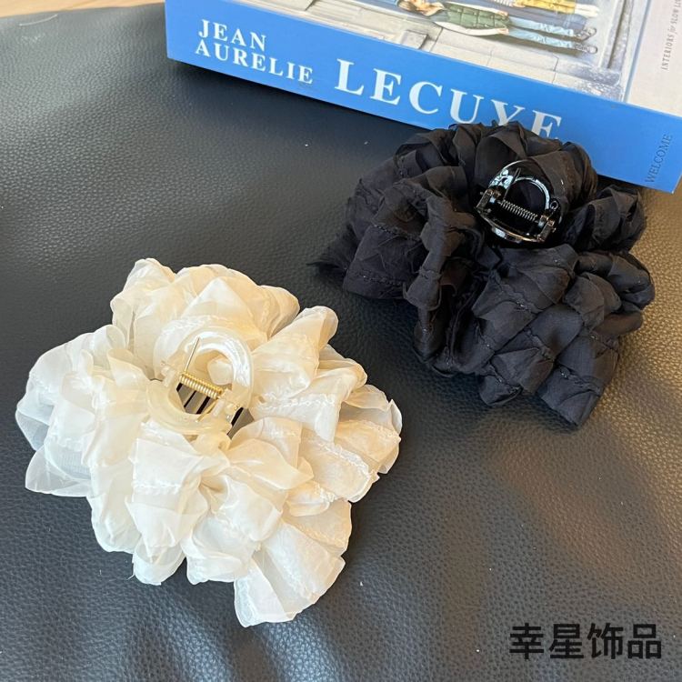 云朵泡泡抓夹大号蝴蝶发夹新款发卡高级感后脑勺盘发鲨鱼夹发饰品