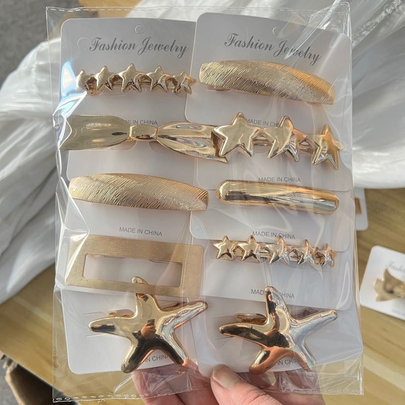 爆款法式高质量弹簧夹百搭几何蝴蝶结甜美气质金属发夹马尾夹头饰详情4