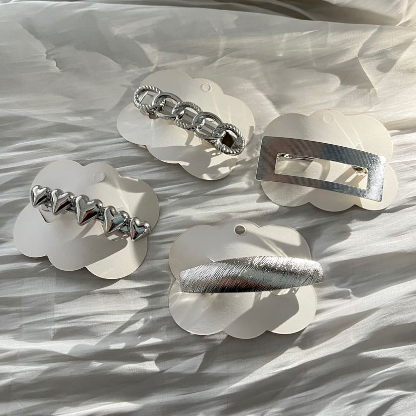 爆款法式高质量弹簧夹百搭几何蝴蝶结甜美气质金属发夹马尾夹头饰详情5