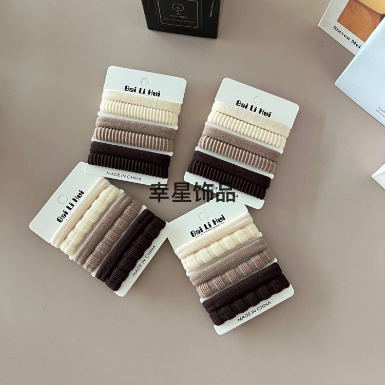 6 or 8 soft and non-damaging hair bands, women's hair bun towel band, high-elasticity ponytail hair tie hair band Application Scenario