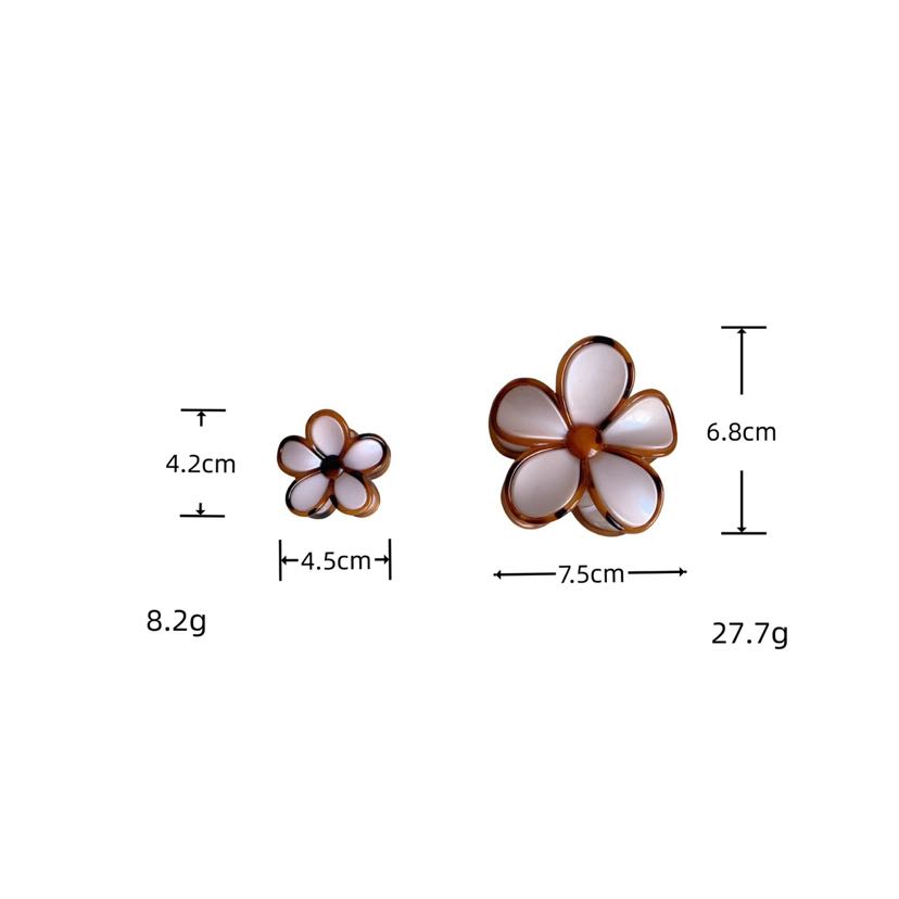 花朵抓夹女琥珀色高级感优雅新款后脑盘发半扎发鲨鱼夹发抓头饰品详情3
