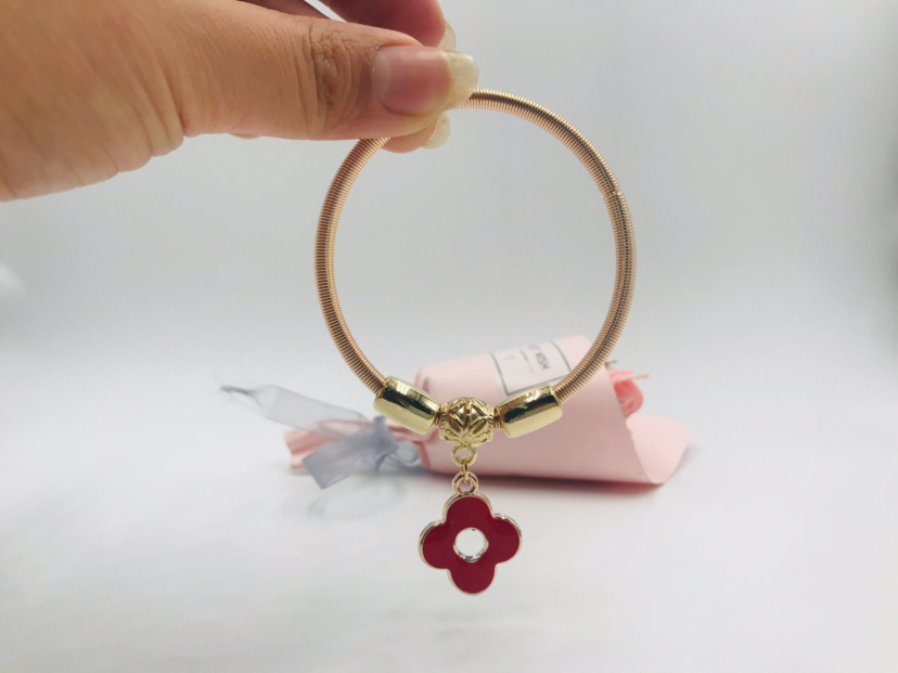 一朵小花配件吊坠手链手环手镯镯子初中生首饰手饰饰品金色详情4