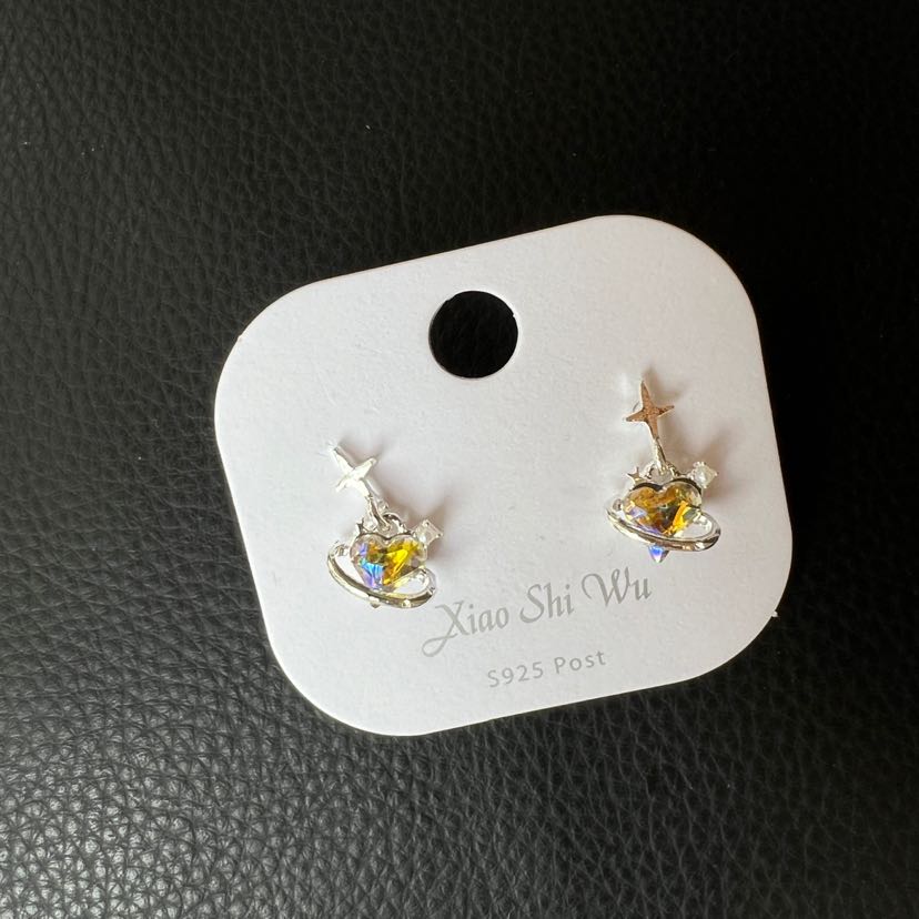 镶钻甜美高级感耳钉女轻奢小众设计感网红耳圈耳环气质小巧耳饰品详情9