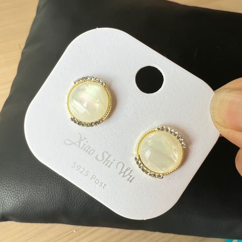 镶钻甜美高级感耳钉女轻奢小众设计感网红耳圈耳环气质小巧耳饰品详情2