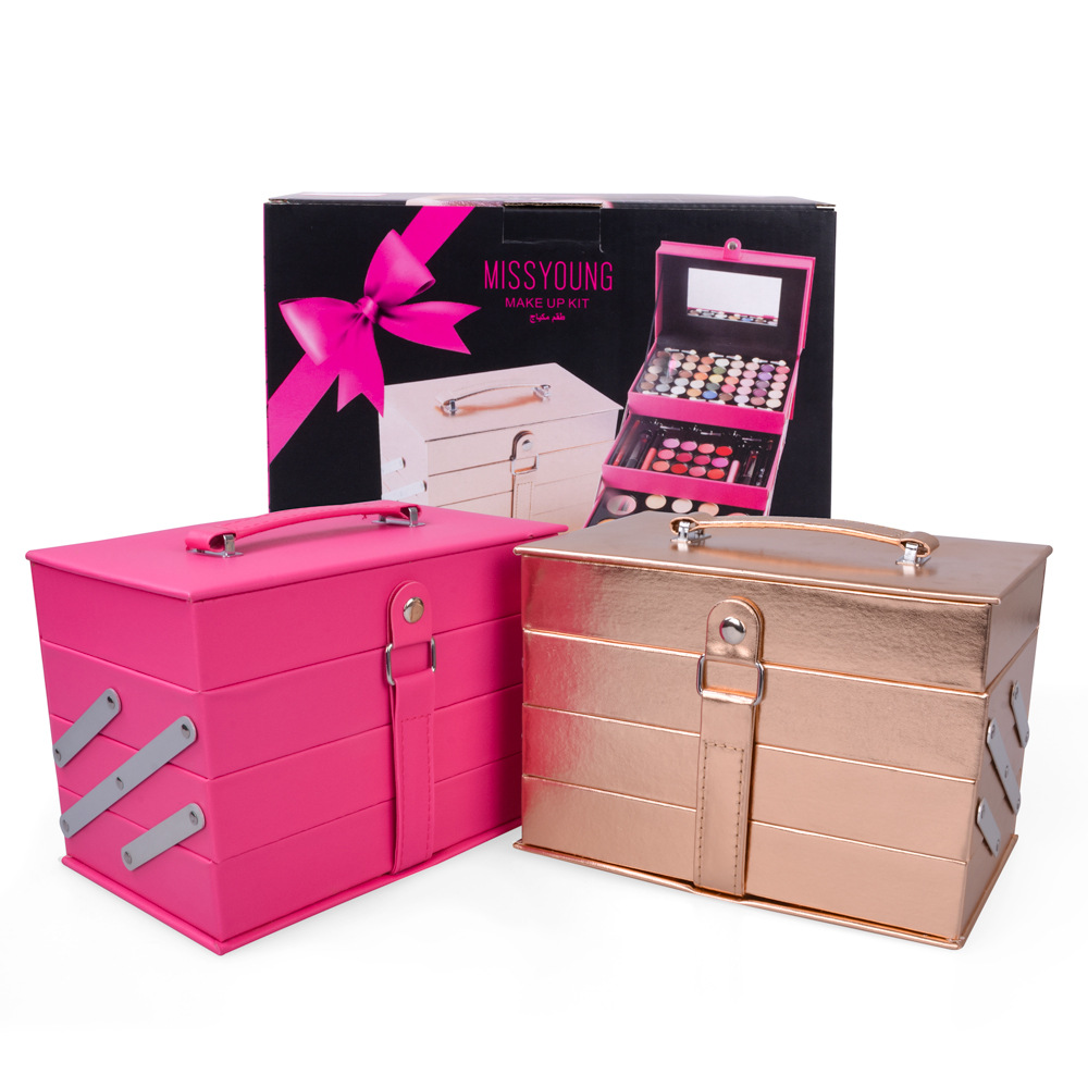 外贸爆款化妆品套装彩妆套装眼影盘口红唇彩组合套装多层化妆箱