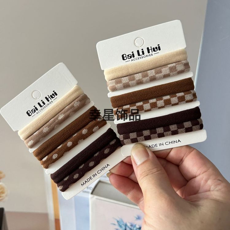 6 or 8 soft and non-damaging hair bands, women's hair bun towel band, high-elasticity ponytail hair tie hair band