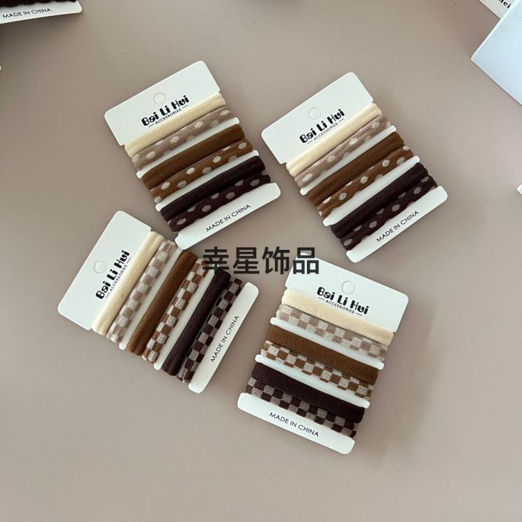 6 or 8 soft and non-damaging hair bands, women's hair bun towel band, high-elasticity ponytail hair tie hair band details Picture