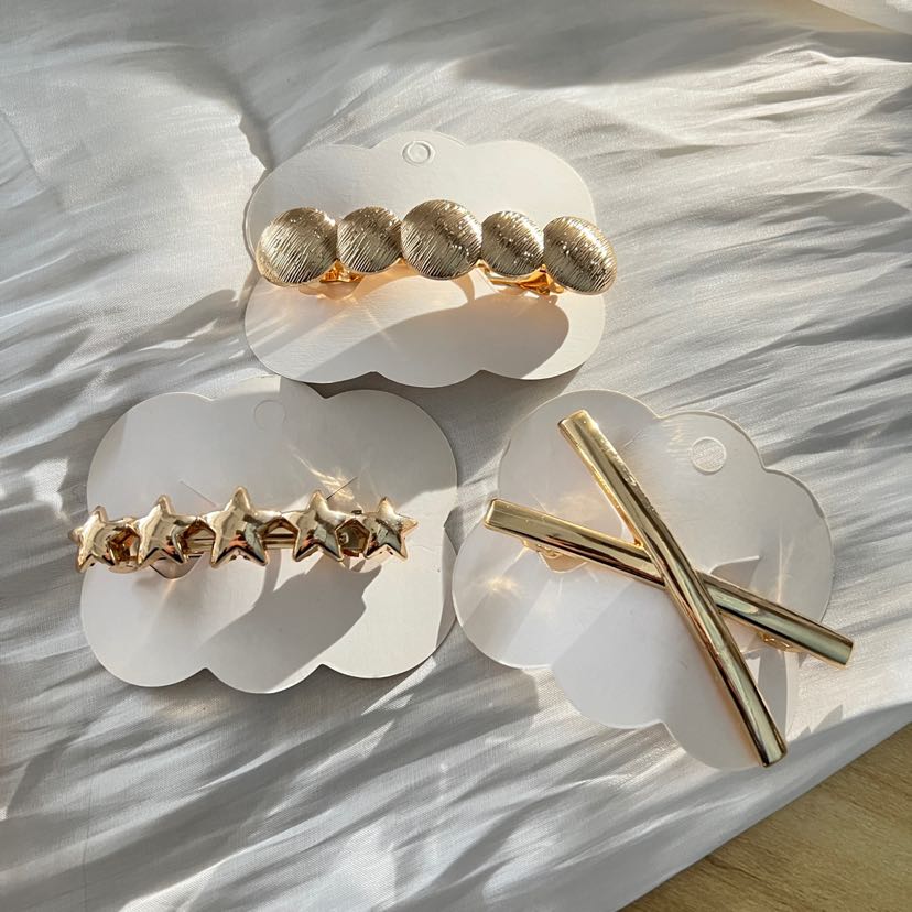 爆款法式高质量弹簧夹百搭几何蝴蝶结甜美气质金属发夹马尾夹头饰详情8