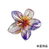 European and American frangipani seaside vacation hair clip, back of the head updo, side grab Bauhinia flower grab clip, shark clip hair accessory details Picture