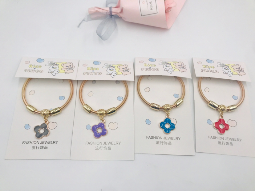 一朵小花配件吊坠手链手环手镯镯子初中生首饰手饰饰品金色详情5