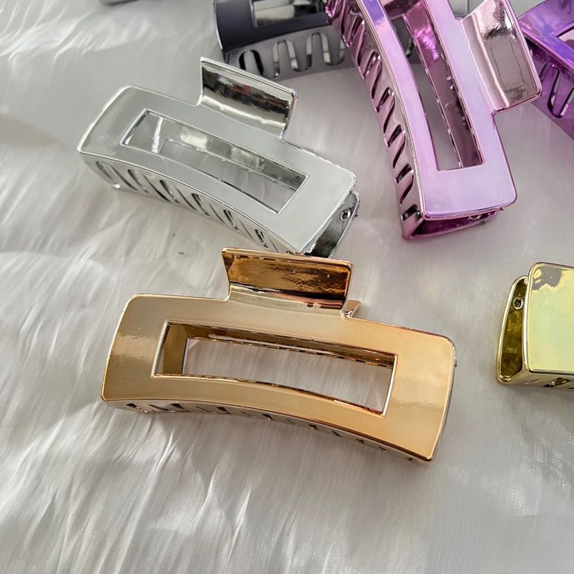 UV电镀简约高级感发夹抓夹女大号鲨鱼夹新款高端高亮发饰头饰品详情8