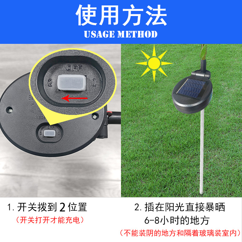 跨境新款太阳能带星圣诞树草坪灯LED圣诞节日装扮花园庭院装饰灯详情3