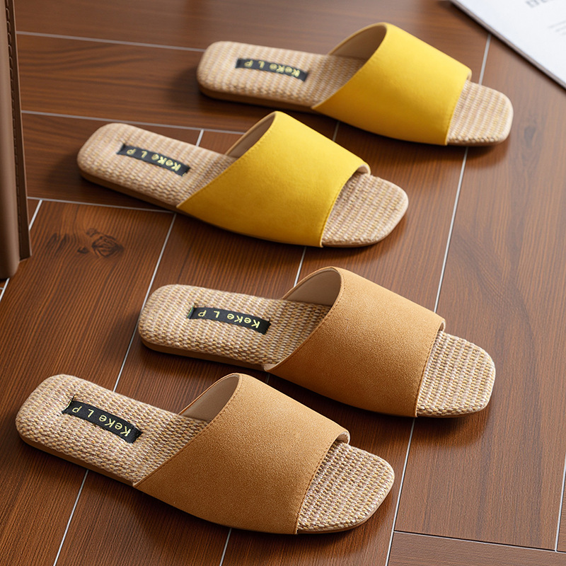 Keke Liangpin Summer anti-slip linen Slippers for Women, indoor couple home, four-season slippers, soft-soled floor cooling slippers for women details Picture