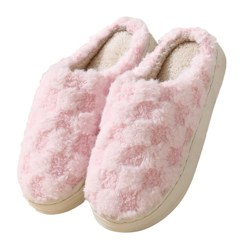 Keke Liangpin Winter cotton slippers for men, thick-soled indoor home warmth and comfort, fleece home anti-slip couple slippers Application Scenario