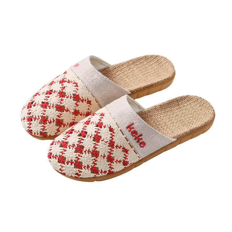 Keke Liangpin Hollowed-out home linen slippers for women, summer anti-slip, wear-resistant, breathable, sweat-absorbing, soft-soled floor cool slippers for men Application Scenario