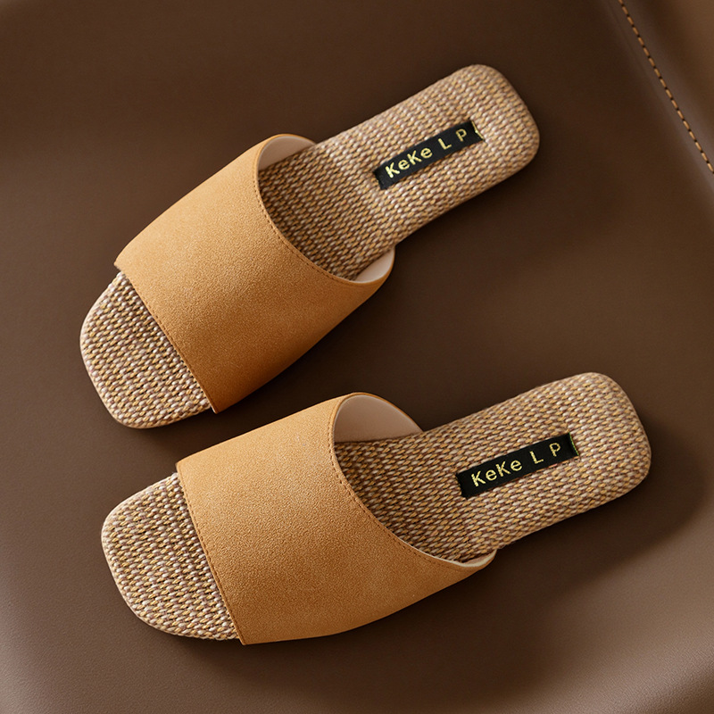 Keke Liangpin Summer anti-slip linen Slippers for Women, indoor couple home, four-season slippers, soft-soled floor cooling slippers for women Specification drawing