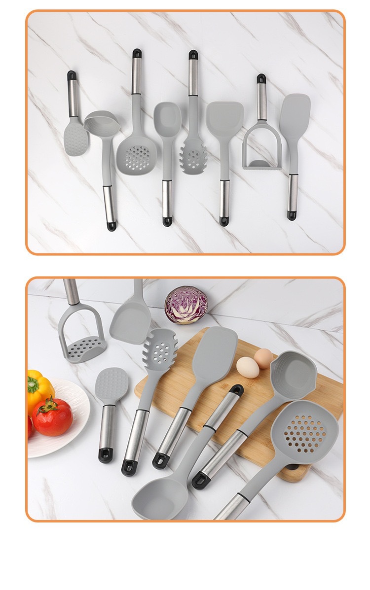 硅胶厨具厨房烘焙工具套装密更不粘硅胶汤勺家用烹饪厨具耐高温详情13