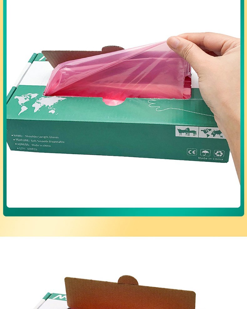 Disposable long-arm gloves for animals, thickened and lengthened for midwifery of cattle, sheep and pigs, and gloves for veterinary insemination, mating, examination and delivery pic 8