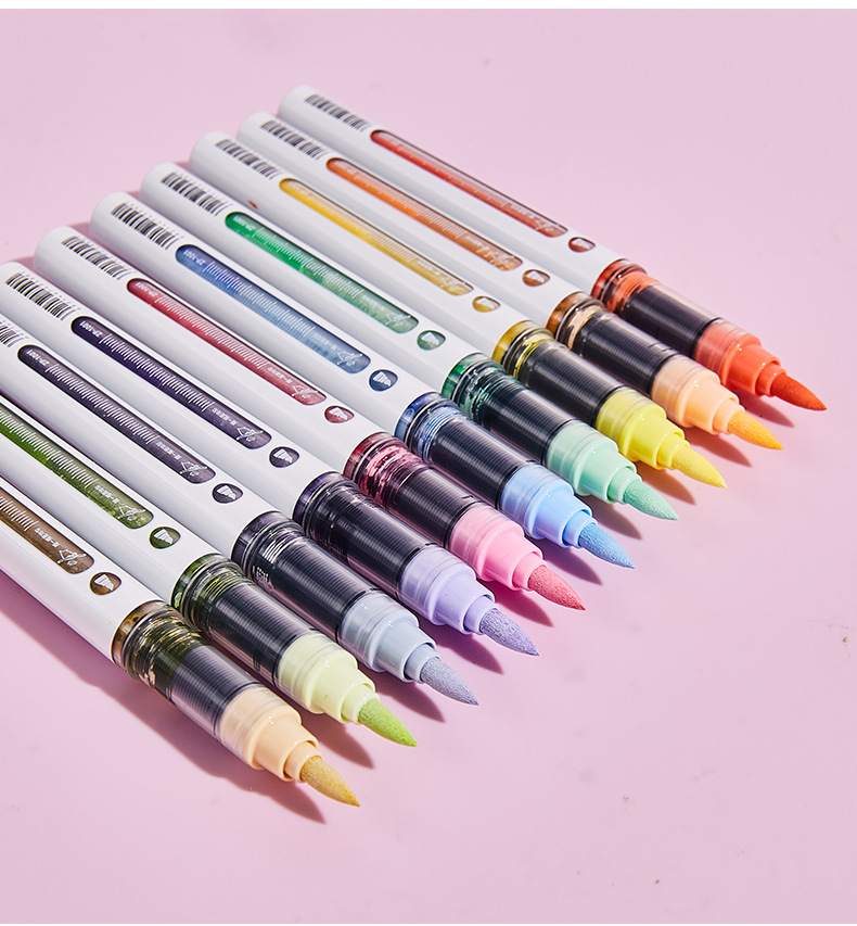 Soft-tipped straight liquid acrylic marker pen multi-color set, large-capacity student planner drawing visual ink sac marker pen pic 20