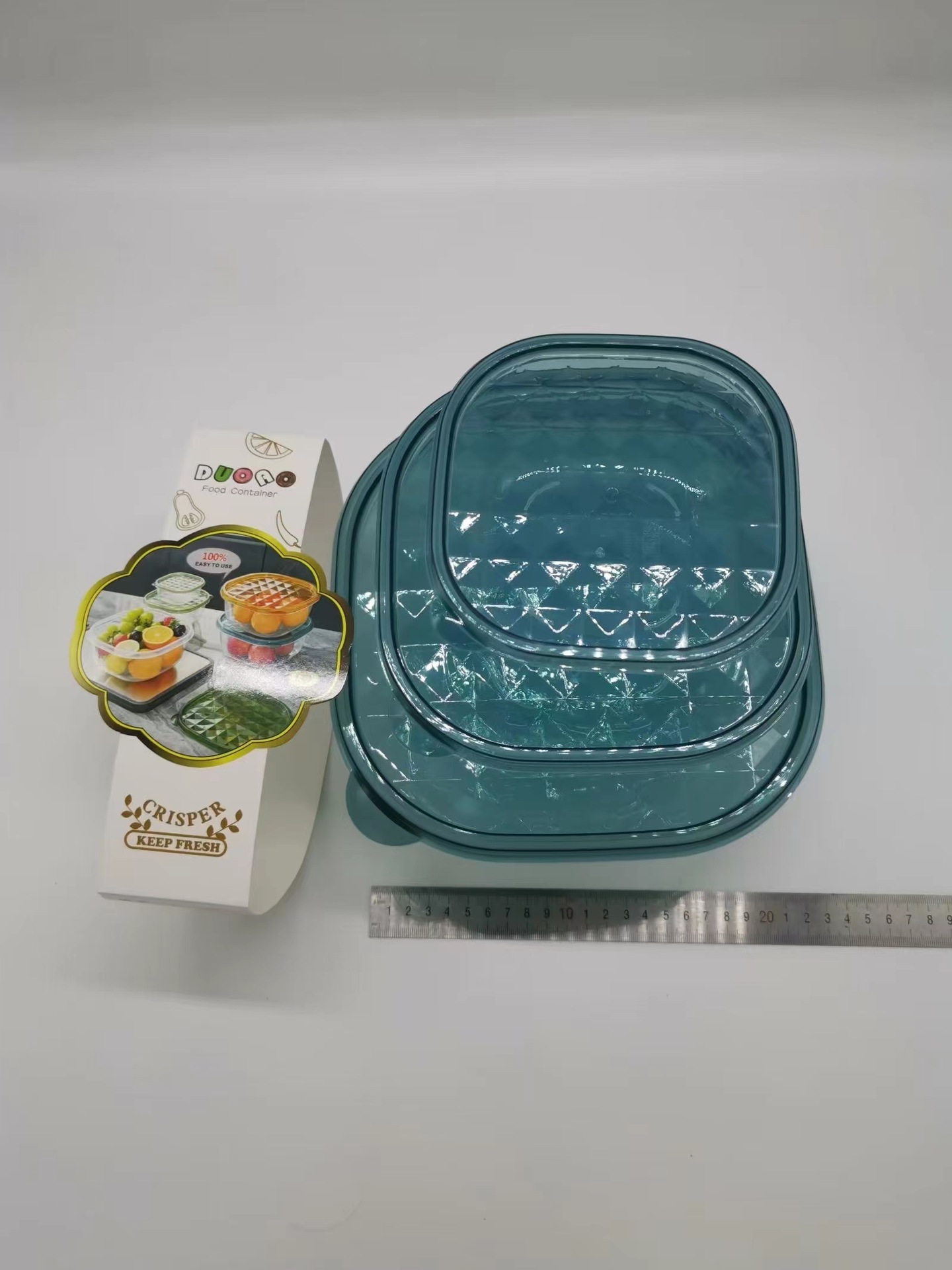 冰箱收纳盒透明塑料果蔬肉食保鲜储物盒厨房储物食用品批发中号精详情10