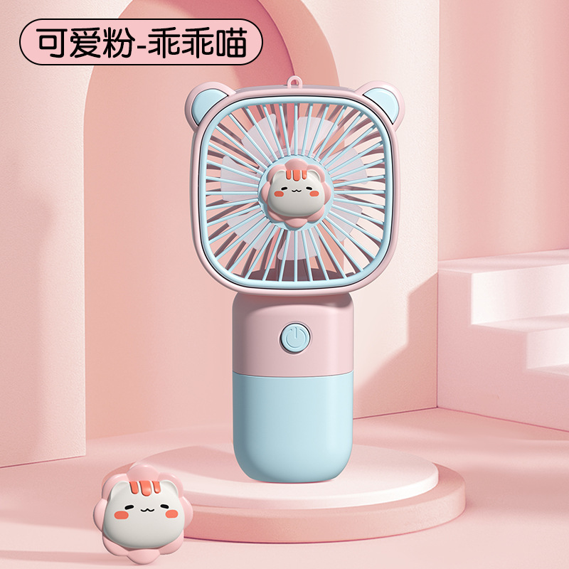 New cute and fun cartoon handheld mini fan, portable and portable small mini fan, usb charging type for children and students Item Picture