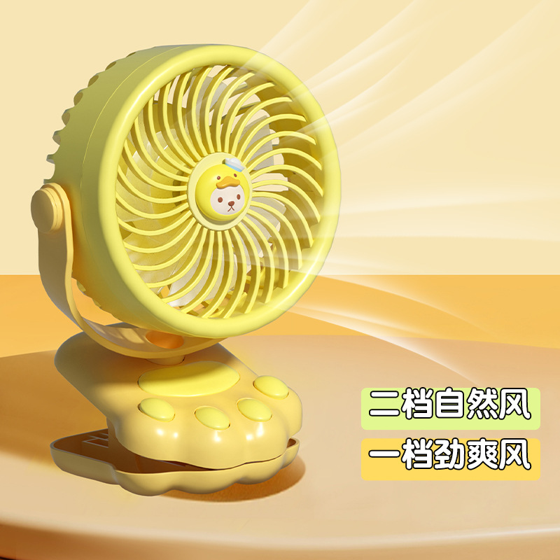 New cute and fun plush cat paw clips, usb charging fan, portable desktop fan, desktop office, dormitory details Picture